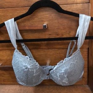 La Perla sz 34D Grey lace push-up bra
